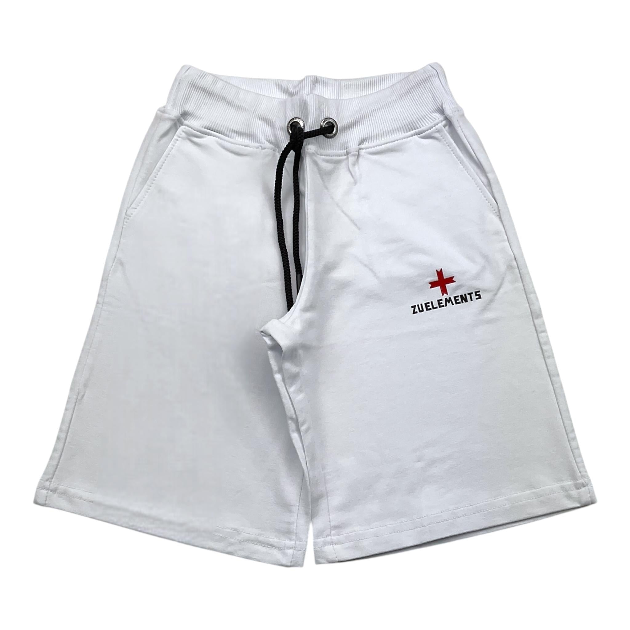 Zu+Elements Bermuda In Tuta Tinta Unita Con Stampa Bianco Per Bambino ZU1610 BIANCO ZU+ELEMENTS 