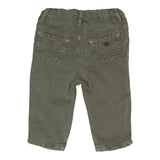 Emporio Armani Solid Color Pants With Adjustable Waist Green For Newborn