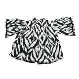 Kaos Camicia Bicolore con Stampa per Bambina KS199 PANNA KAOS 