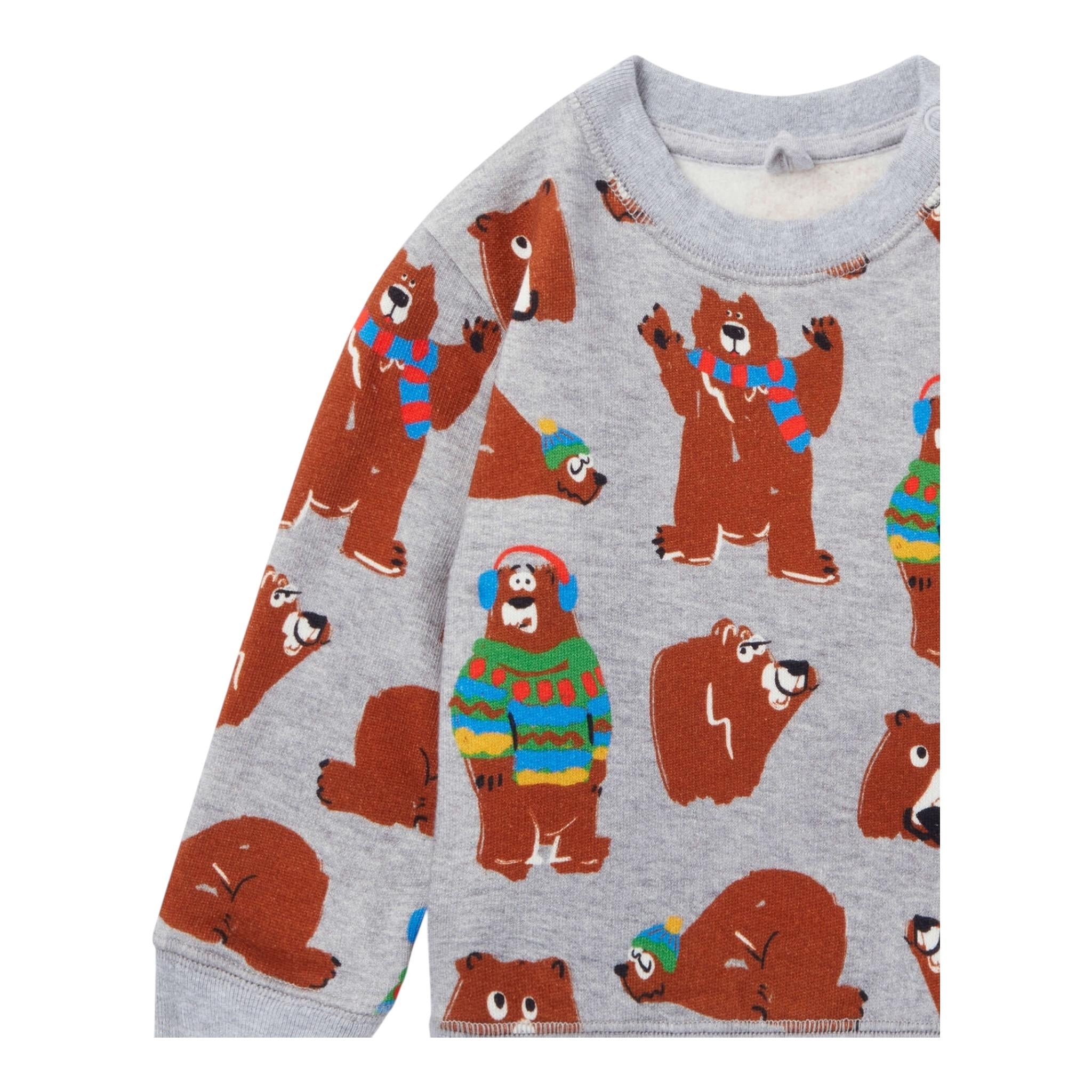 STELLA McCARTNEY felpa chiusa girocollo tinta unita con stampe in contrasto Grigio per Neonato TT4520 GRIGIO STELLA McCARTNEY 