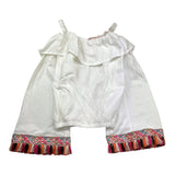 Mariuccia Plain Shirt With Boat Neckline White For Girls
