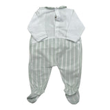 Babyvip Tutina Bicolore con Fantasia A Righe per Neonata T2859 BIANCO/VERDE BABYVIP 