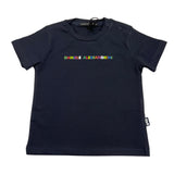 Daniele Alessandrini Solid Color Crew Neck T-Shirt with Pocket Blue for Newborns