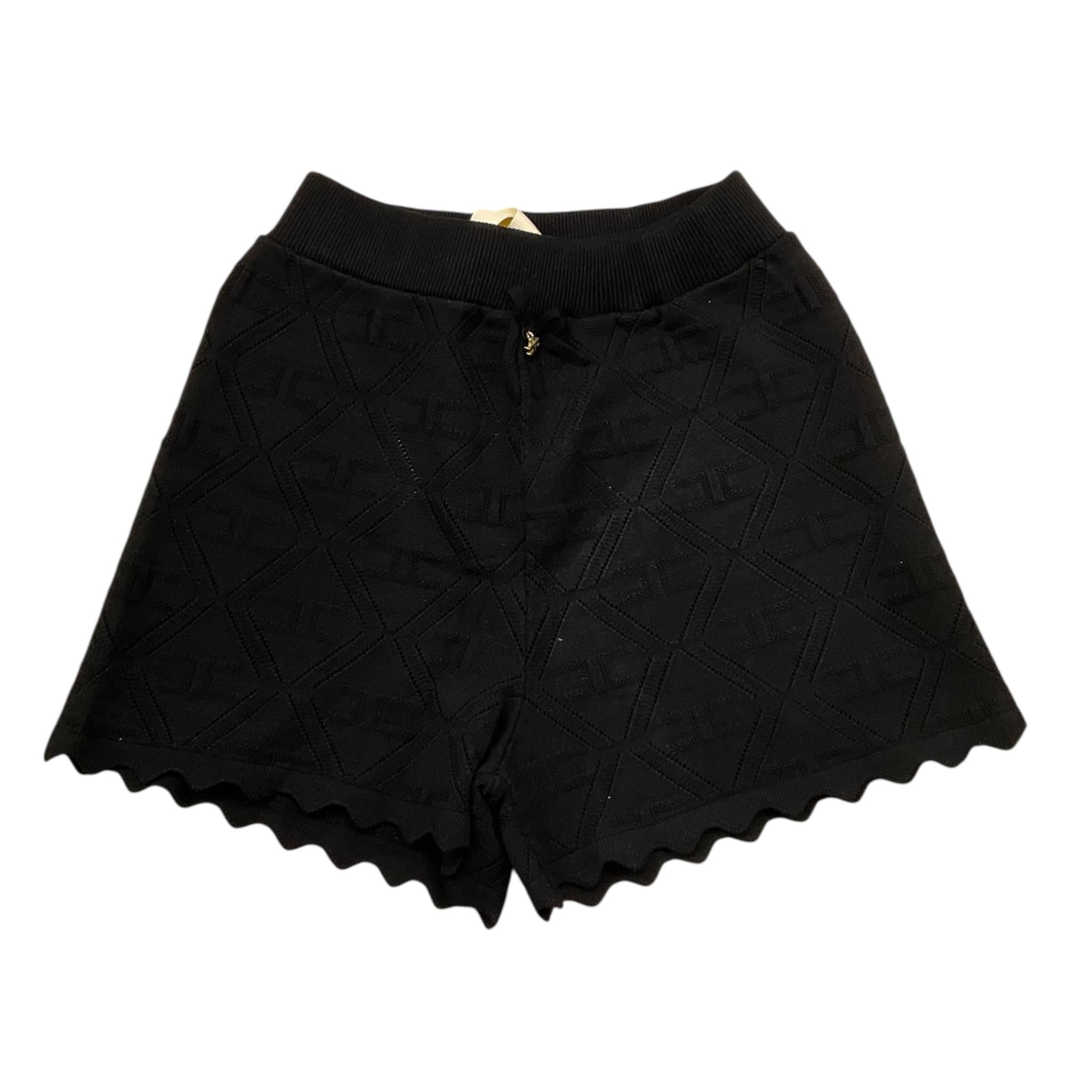 Elisabetta Franchi Short In Filo Tinta Unita con Trafori per Bambina EFBE068 NERO ELISABETTA FRANCHI 