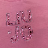 Liu Jo T-Shirt Girocollo Tinta Unita con Brillantini per Neonata KA5094 ROSA LIU JO 