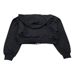Please Felpa Tinta Unita con Zip E Cappuccio per Bambina LK20042G72 NERO PLEASE 