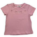 M+E' Plain Pink T-Shirt with Perforations for Baby Girls