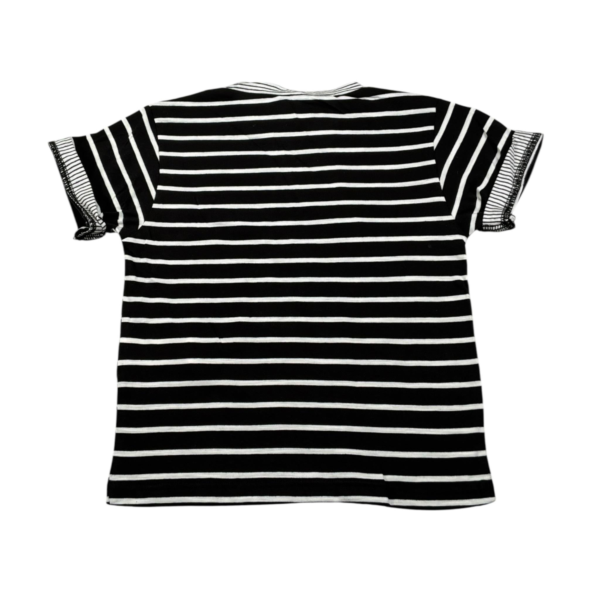Paolo Pecora T-Shirt Bicolore con Fantasia A Righe Nero per Bambino P3668 NERO PAOLO PECORA 