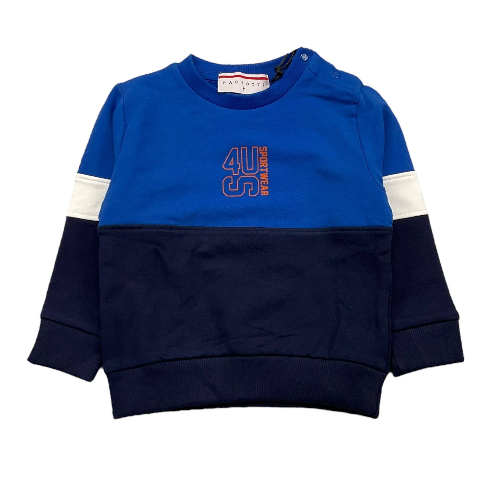 CESARE PACIOTTI felpa chiusa bicolore girocollo Blu per Neonato MFP2304B BLU CESARE PACIOTTI 