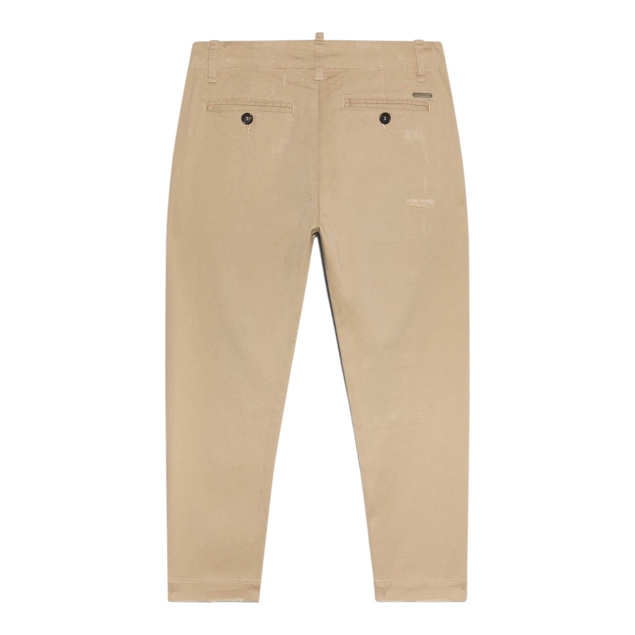 BALMAIN pantalone tinta unita cn toppe Beige per Bambino DQ1182 BEIGE DSQUARED2 
