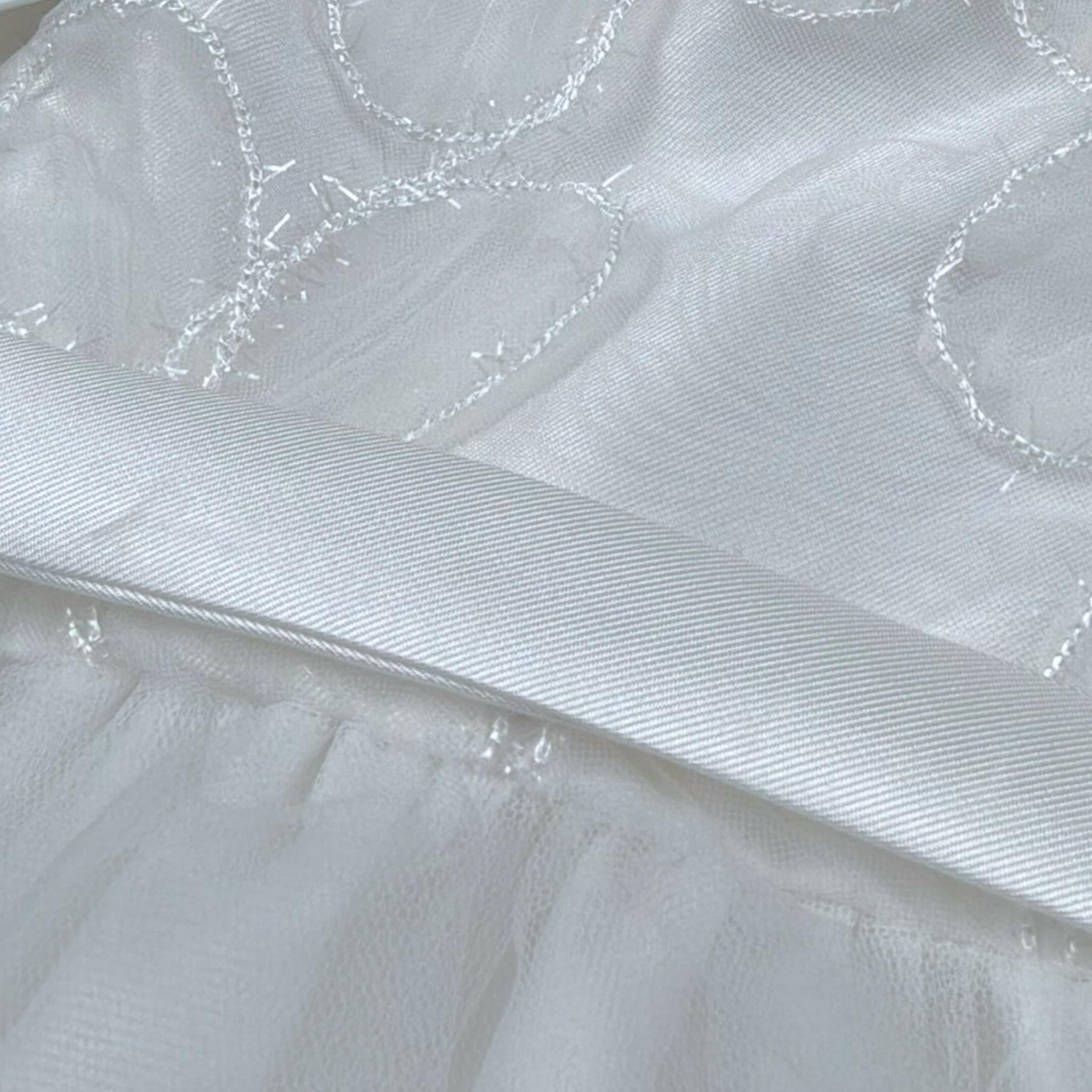 Isabel & Martinez Abito Cerimonia Tinta Unita con Tulle per Neonata IM23B36N BIANCO ISABEL & MARTINEZ 