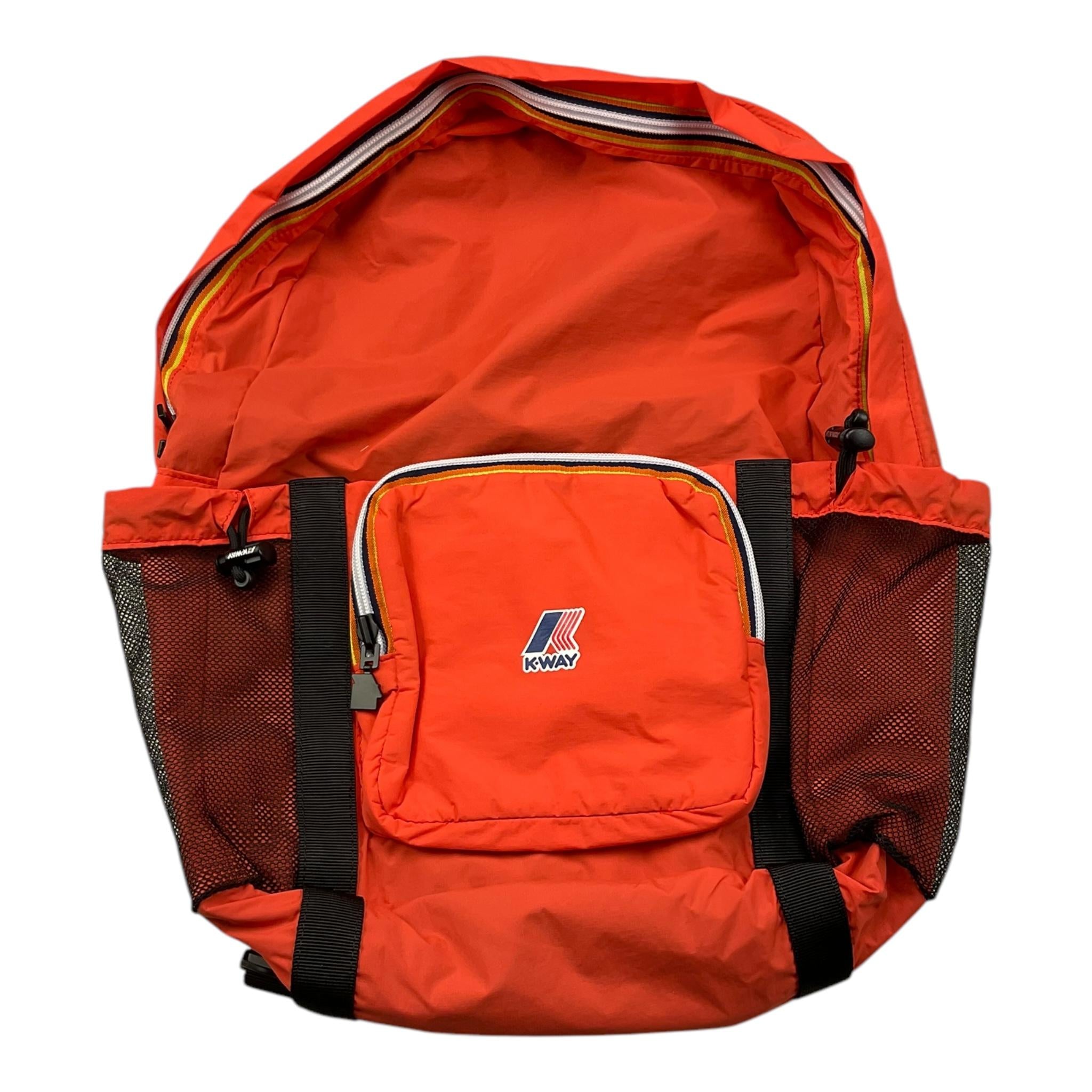 K-WAY zaino tinta unita con bretelle e tasche laterali Arancione per Bambino K5135PW ARANCIONE K-WAY 