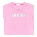 Liu Jo T-Shirt Girocollo Tinta Unita con Brillantini per Neonata KA5081NX ROSA LIU JO 