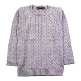 Little Bear Solid Color Crew Neck Sweater Lilac For Baby Girl