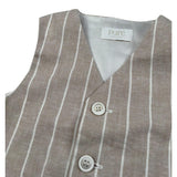 Pure Firenze Gilet tinta unita con Fantasia A Righe Beige per Neonato PC03353 BEIGE PURE FIRENZE 