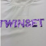 Twinset T-Shirt Girocollo Tinta Unita con Stampa per Bambina 251GJ2537 BIANCO TWINSET 