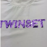 Twinset T-Shirt Girocollo Tinta Unita con Stampa per Bambina 251GJ2537 BIANCO TWINSET 