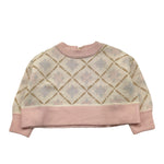 SIMONETTA maglia tinta unita con fantasia Panna per Bambina ST9B30 PANNA SIMONETTA 