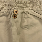 Bamboom+Babies Solid Color Bermuda Shorts with Fake Buttons and Elastic Waist Sand for Newborns