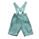 Colibri Bermuda Solid Color With Suspenders Green For Newborn