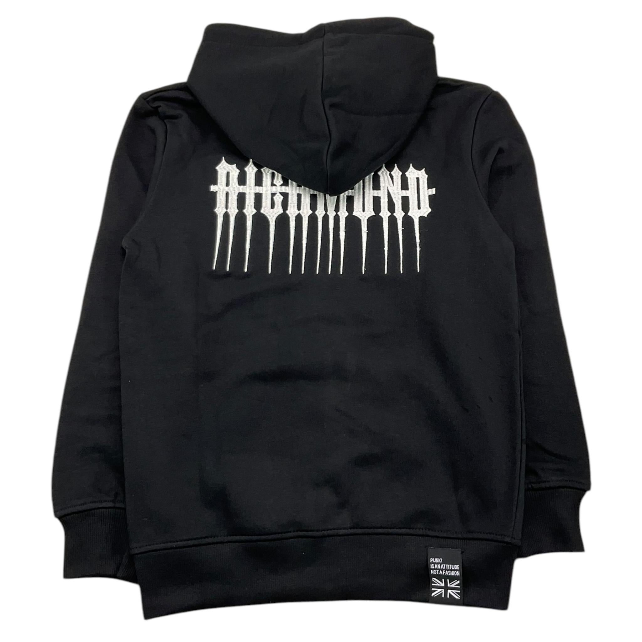 JOHN RICHMOND felpa con zip e cappuccio tinta unita con stampa Nero per Bambino RBA24020FE NERO JOHN RICHMOND 