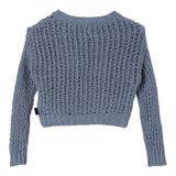 Aspesi Solid Color Light Blue Perforated Crewneck Sweater For Girls