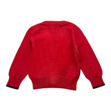 Cesare Paciotti Solid Color Cardigan With Buttons And Red Print For Newborn