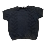 Emanuel Pris Crew Neck T-Shirt In Solid Color Knit Blue For Newborn