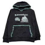 DANIELE ALESSANDRINI felpa chiusa con cappuccio tinta unita con stampa Nero per Bambino 1231F00094 NERO DANIELE ALESSANDRINI 