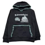 DANIELE ALESSANDRINI felpa chiusa con cappuccio tinta unita con stampa Nero per Bambino 1231F00094 NERO DANIELE ALESSANDRINI 