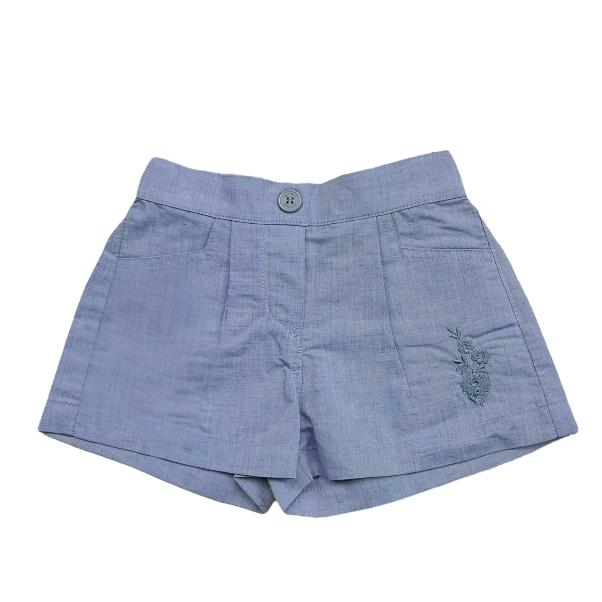 Etro Short Tinta Unita con Elastico In Vita per Bambina GU6029N AZZURRO ETRO 