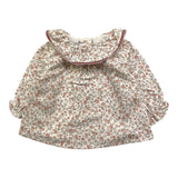 MARLU' camicia tinta unita con fantasia fiori Bianco per Neonata IG2031 BIANCO MARLU' 