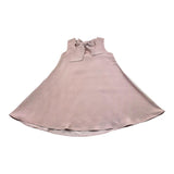 Illiana Solid Color Bow And Appliques Pink Sleeveless Dress For Girls