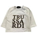 TRUSSARDI shirt girocollo tinta unita con stampa in contrasto Bianco per Neonato TIA25218TS BIANCO TRUSSARDI 