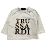 TRUSSARDI shirt girocollo tinta unita con stampa in contrasto Bianco per Neonato TIA25218TS BIANCO TRUSSARDI 