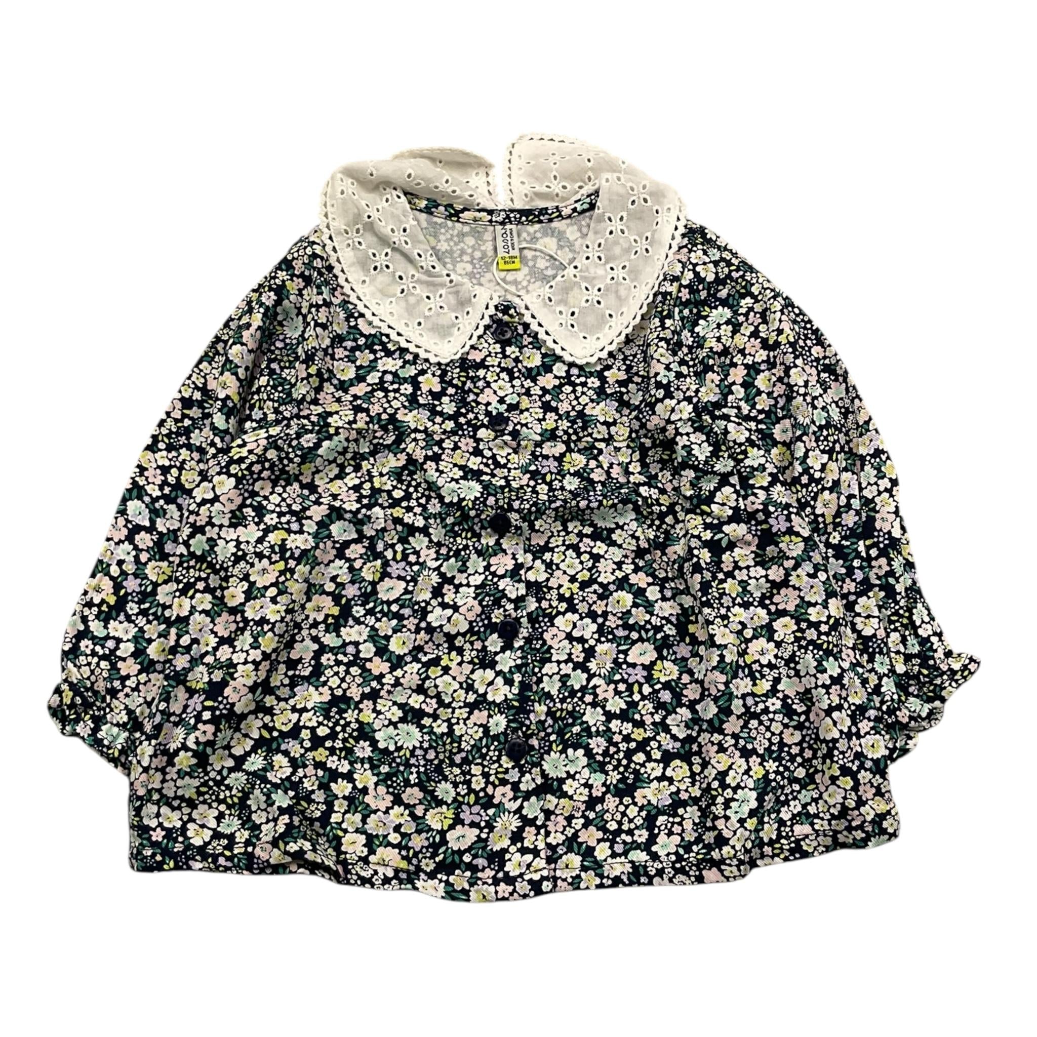 LOSAN camicia manica lunga tinta unita fantasia floreale Blu per Neonata 51030967006011 BLU LOSAN 