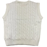 Off-White Solid Color Print Vest White For Girls
