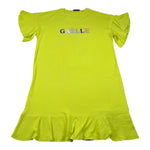 Gaelle Abito Mezza Manica Tinta Unita con Stampa per Bambina 2746V00339XX VERDE GAELLE 