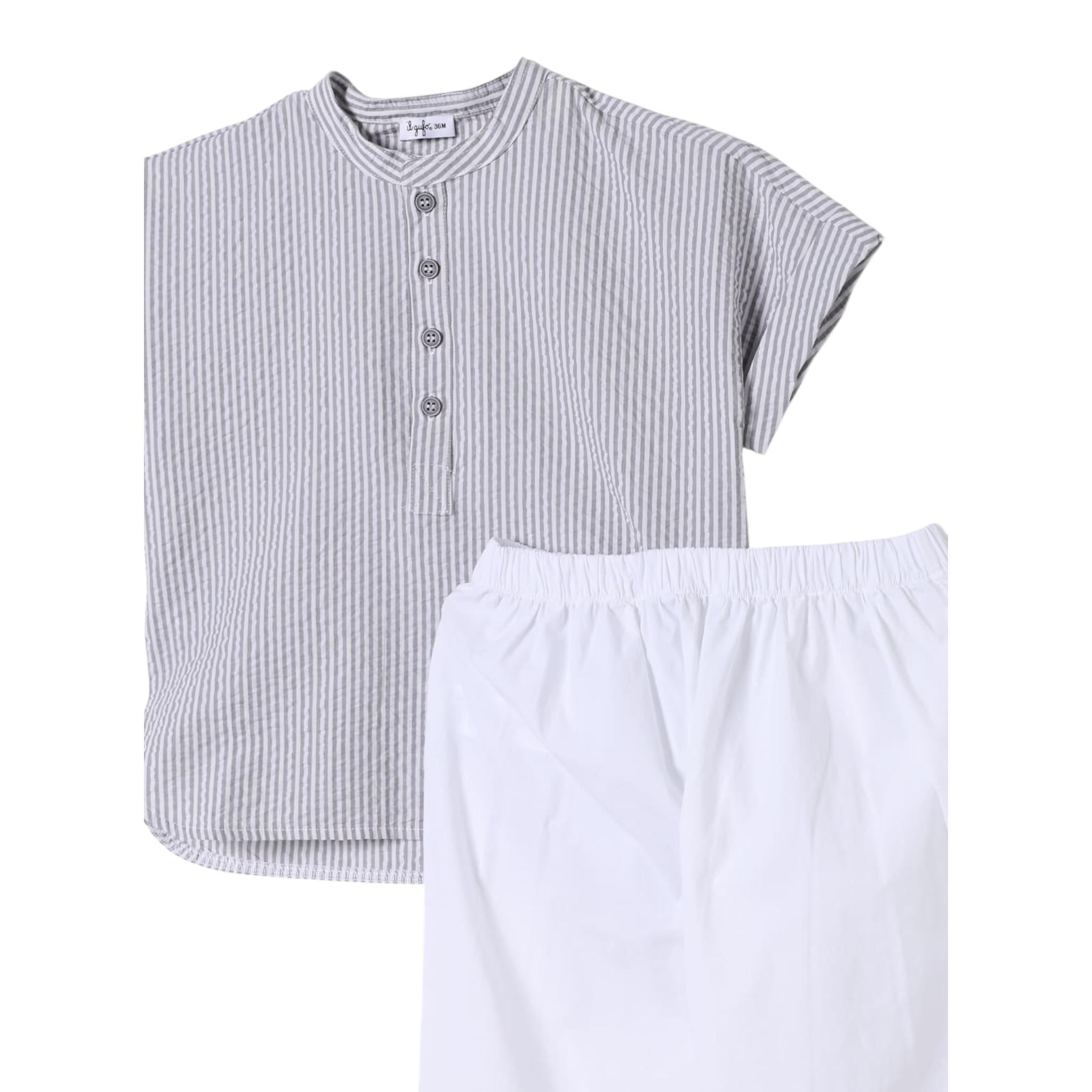 Il Gufo Completo 2 Pezzi Camicia-Pantalone per Bambino P25DP473C1080 BIANCO IL GUFO 