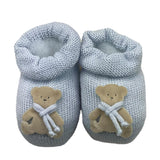 STORY LORIS babbucce tinta unita con orso Azzurro per Neonato 32033 AZZURRO STORY LORIS 
