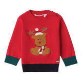 MINI BANDA maglia girocollo tinta unita con renna Rosso per Neonato A671 ROSSO MINI BANDA 