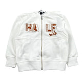 Please Felpa Tinta Unita con Zip E Stampa per Neonato LK06042B71N BIANCO PLEASE 