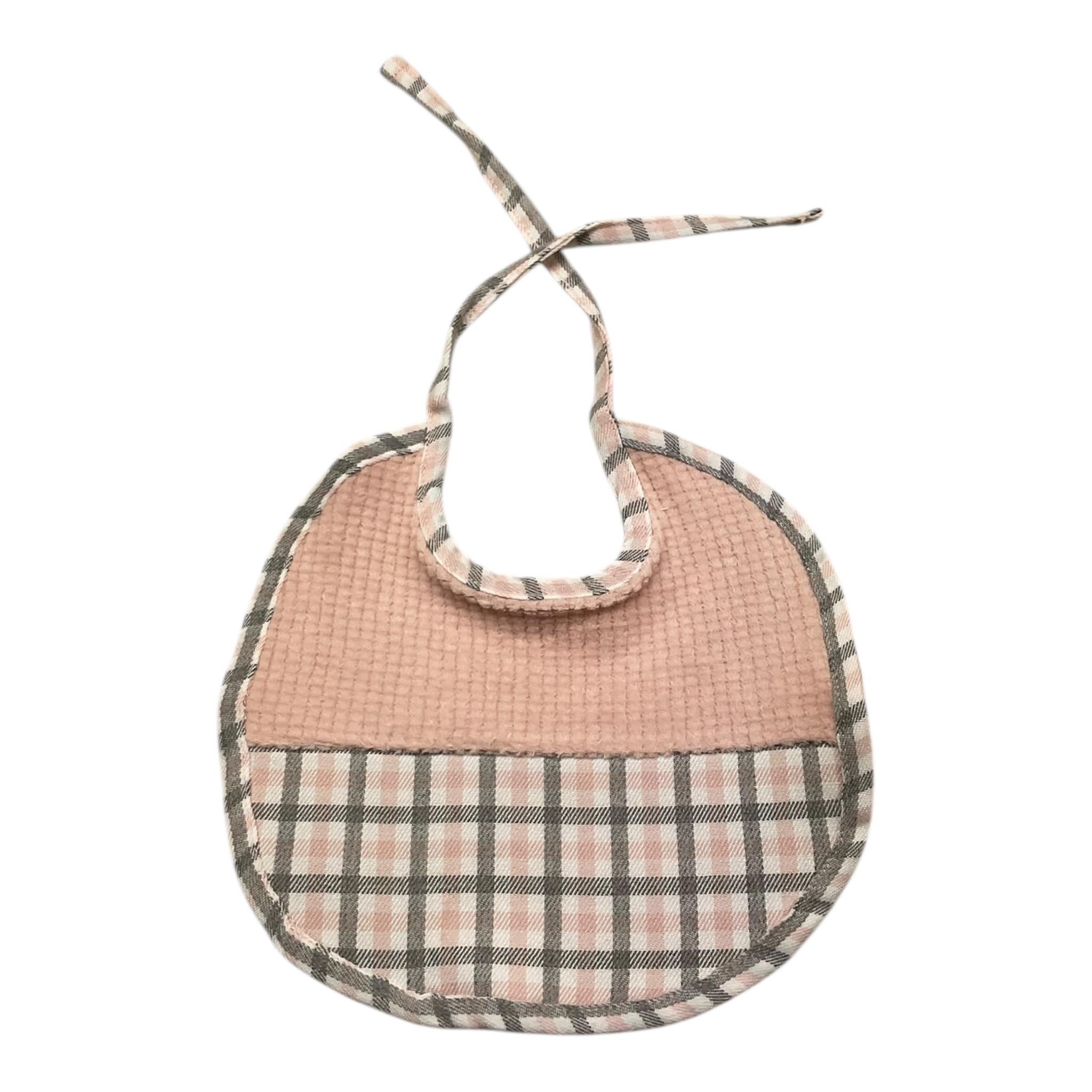 BABY VIP bavetta tinta unita fantasia quadri Rosa per Neonata T1098 ROSA BABY VIP 