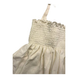 Babidu Plain Cream Strap Dress For Baby Girl