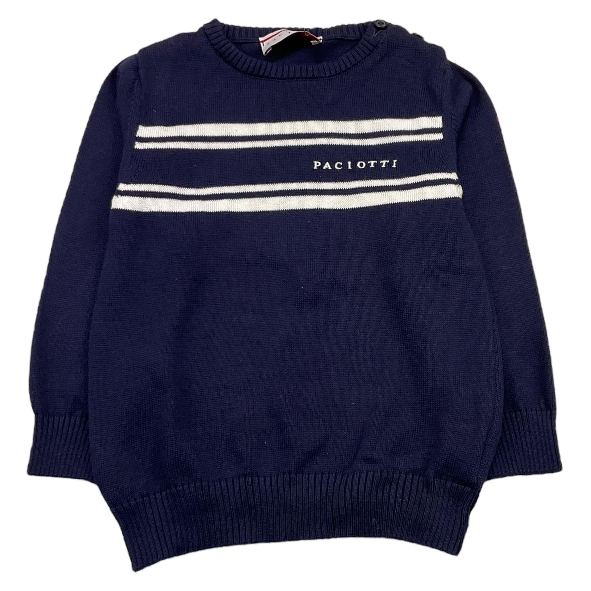 CESARE PACIOTTI maglia girocollo tinta unita con ricamo logo Blu per Neonato MGP5355N BLU CESARE PACIOTTI 