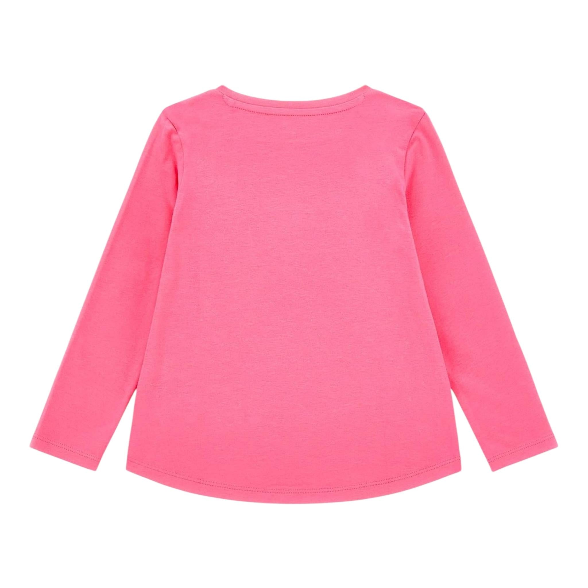 GUESS shirt tinta unita girocollo con stampa Fuxia per Bambina J4YI05K6YW4 FUXIA GUESS 