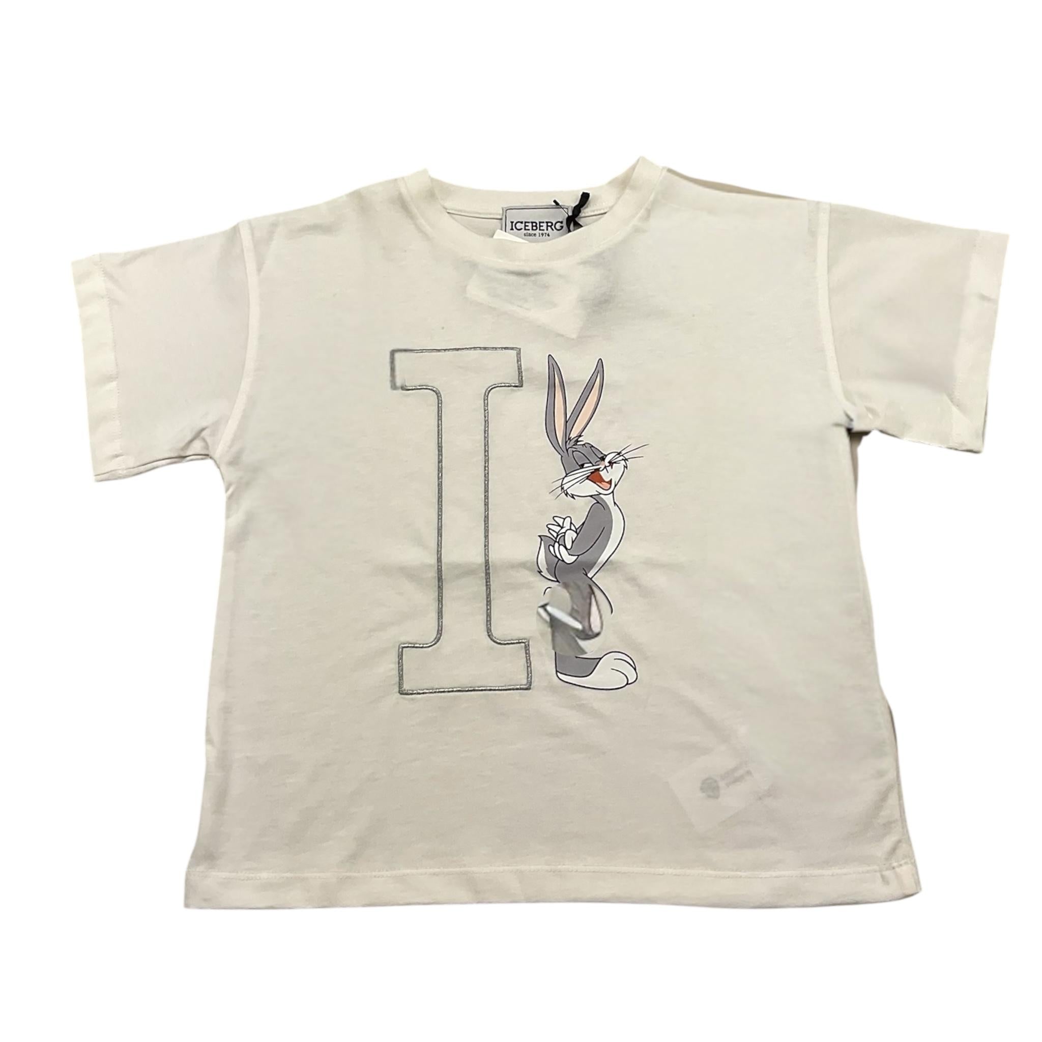 ICEBERG t-shirt girocollo tinta unita con stampa in contrasto Bianco per Bambina TSICE5359J BIANCO ICEBERG 