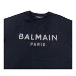 BALMAIN t-shirt girocollo tinta unita con logo Nero per Bambino BV8P11 NERO BALMAIN 