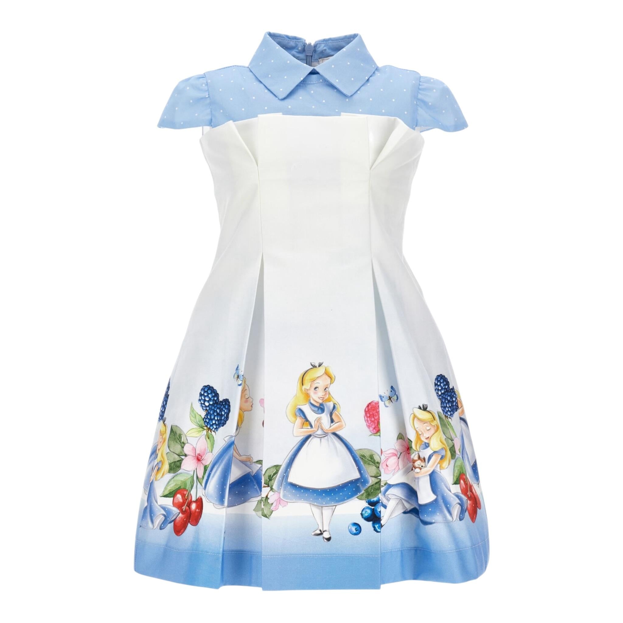 Monnalisa Abito Mezza Manica Bicolore per Bambina 11E920XX BIANCO/AZZURRO MONNALISA 