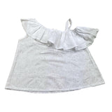 Lalalu' Plain Top with Embroidery and White Ruffles for Girls
